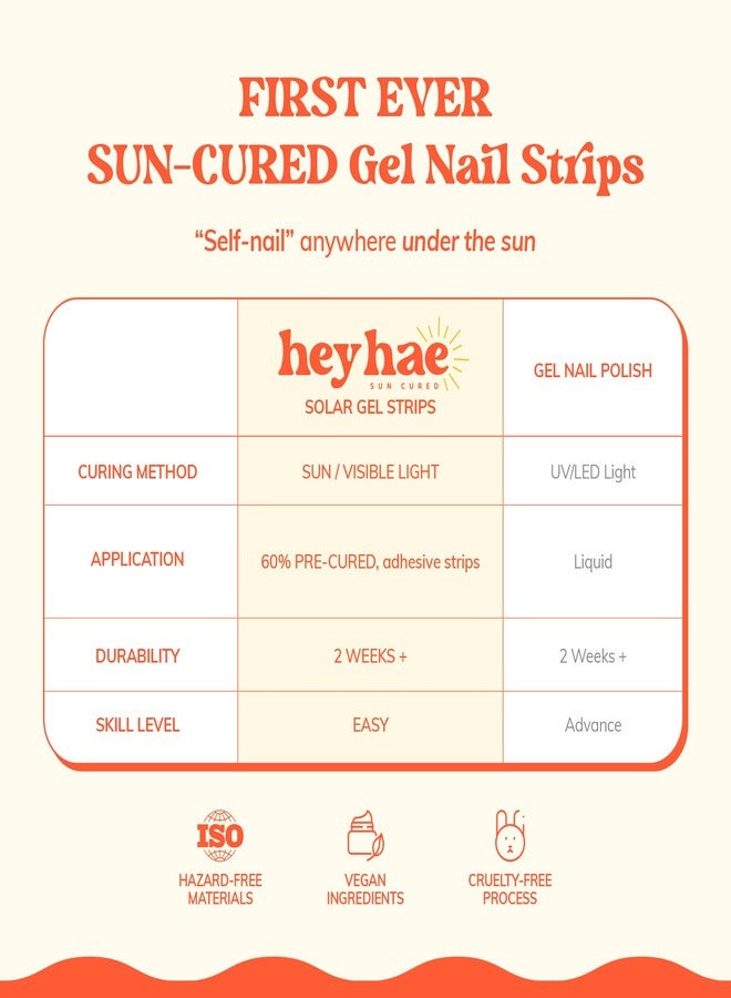 Heyhae Semi Cured Gel Nail Strips | No LED Lamp Needed | Marble, Pink, Spring | Easy Apply & Remove, Salon Quality | Includes 28 Strips, 1 Prep Pads, Nail File & Wooden Stick - Hey, Sunset Drive? - Image 5
